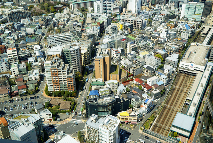 Ebisu vu depuis Garden Place, Tokyo