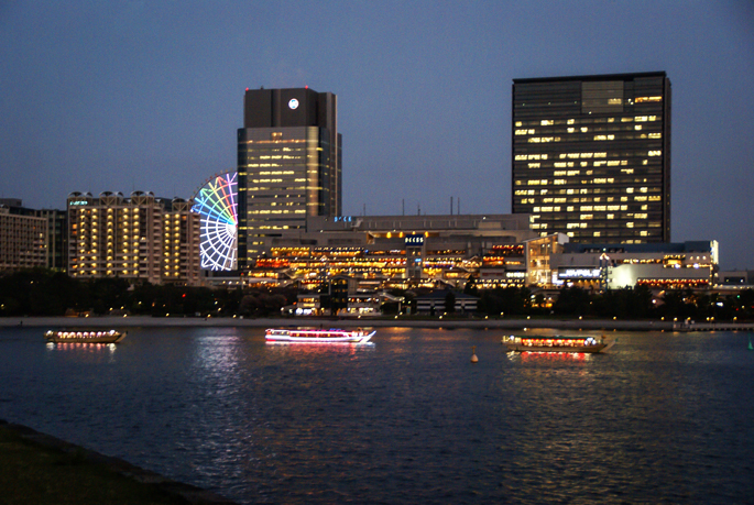 La vue sur Odaiba depuis le parc métropolitain d’Odaiba