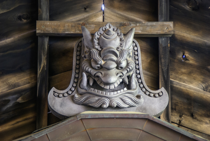 Détail d'un faîtage du Ryōan-ji, Kyoto.