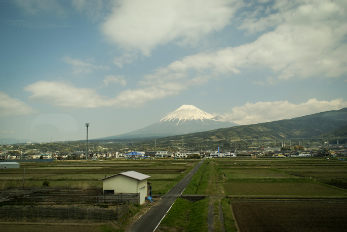 Le Mont Fuji vu du Shinkansen, Japon